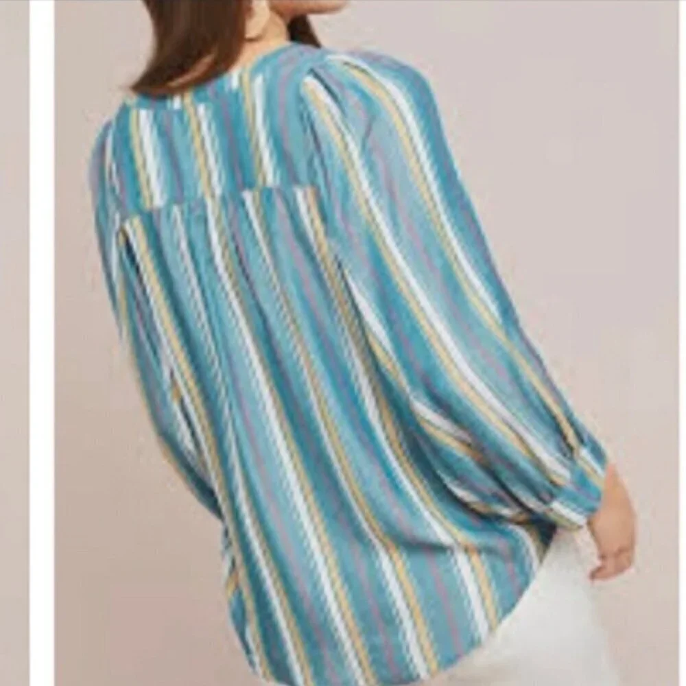 Anthropologie Maeve Byron Peasant Balloon Sleeve Top Size XS